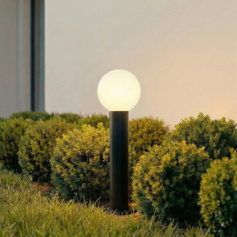 Lindby Dangan Sokkellamp - Wit/Opaal Glas & Metaal - 60 cm