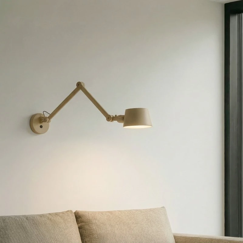 Lucande Wandlamp Silka, 91 cm, Beige, Verstelbaar, E27