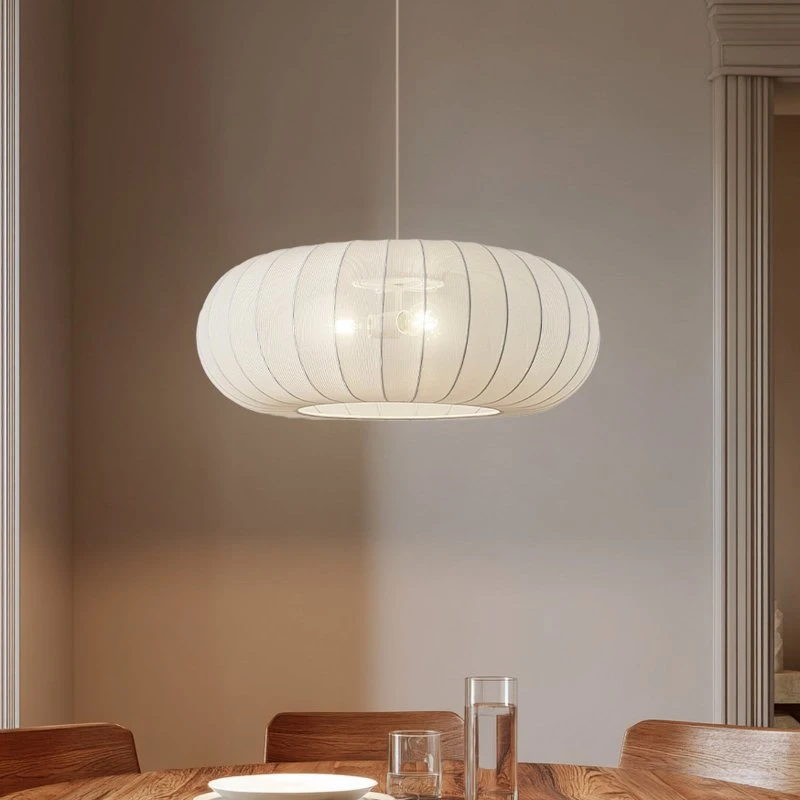Lindby Helin Hanglamp - Wit - Ø 70 cm - 3 x E27 - Textiel