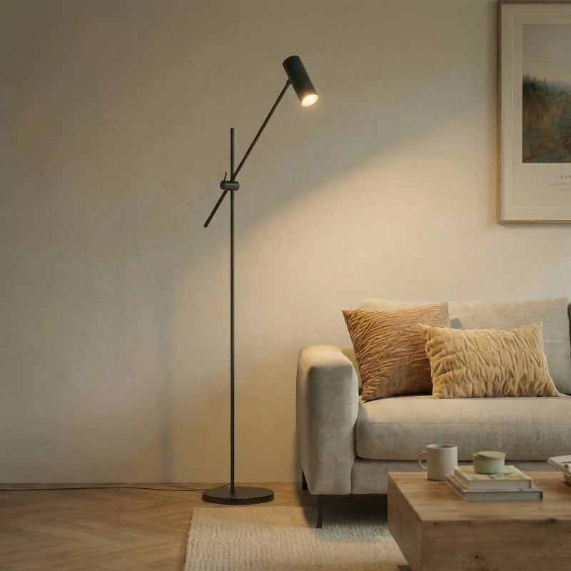 Lindby Vilo Vloerlamp - Zwart - Scandinavisch Design - 153 cm