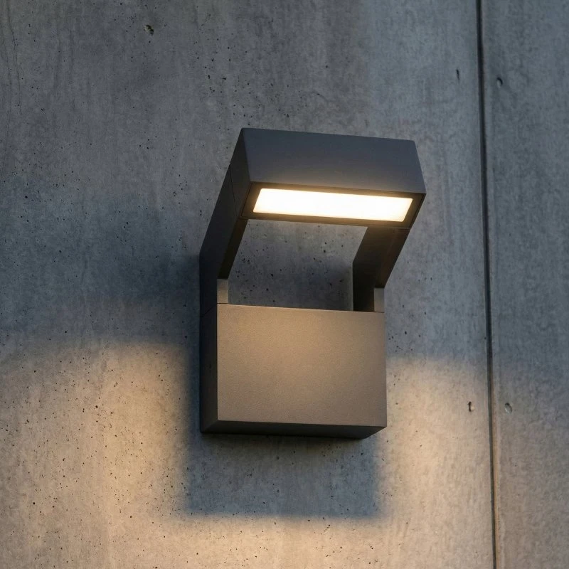 Arcchio Kovato LED Buiten Wandlamp - Donkergrijs - IP65