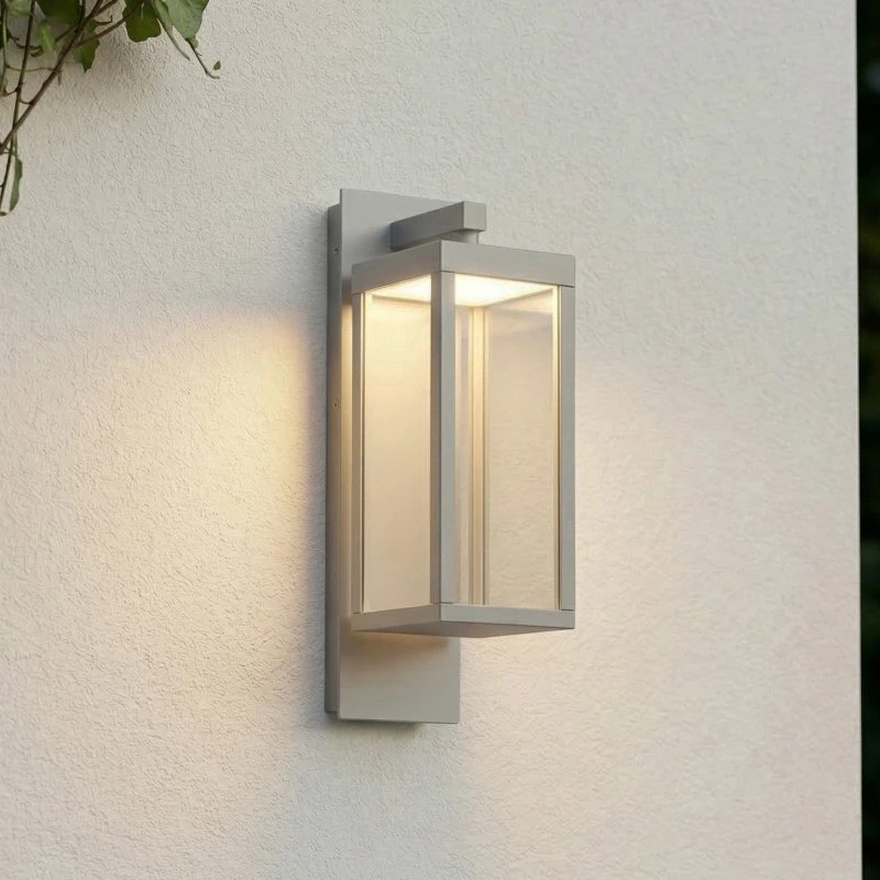Lucande Ferdinand LED buitenwandlamp, steengrijs, IP54