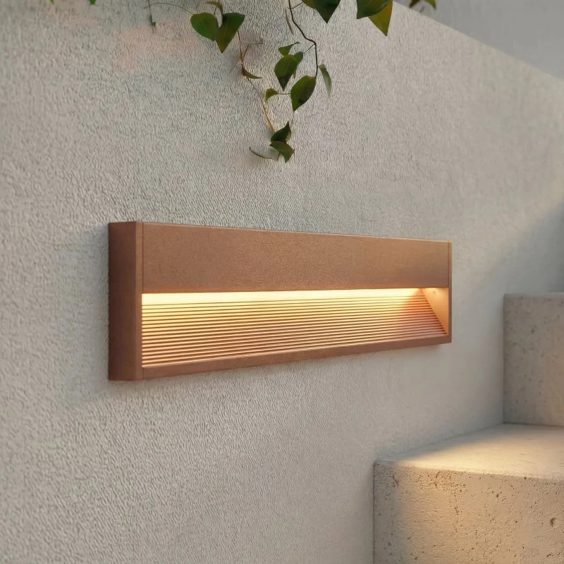Lucande Trevin LED Buitenwandlamp - 60 cm - Roestbruin - IP65