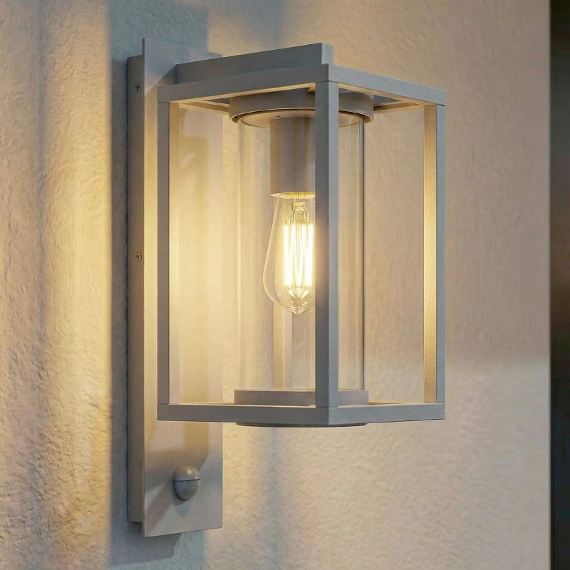 Lucande Ferda Buitenwandlamp met Sensor - Lichtgrijs