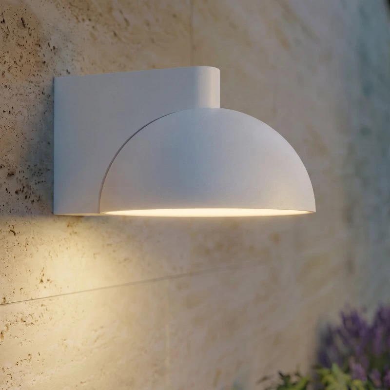 Lucande Velira LED buiten wandlamp, lichtgrijs, IP54