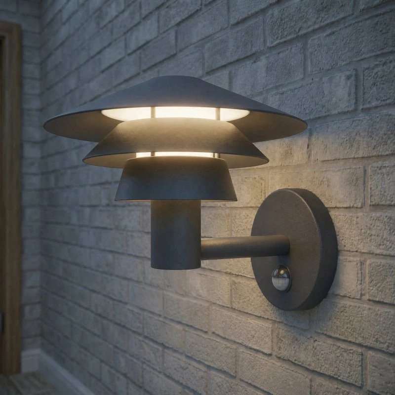 Lucande Montaro LED Buitenwandlamp - Antraciet - Met Sensor