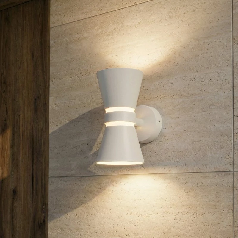 Lucande Meravi LED Buitenwandlamp - Wit - 2-lamps - IP44