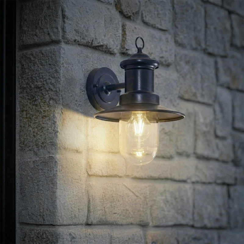 Lindby Wandlamp Eloretta - Zwart/Blauw - IP44 - E27
