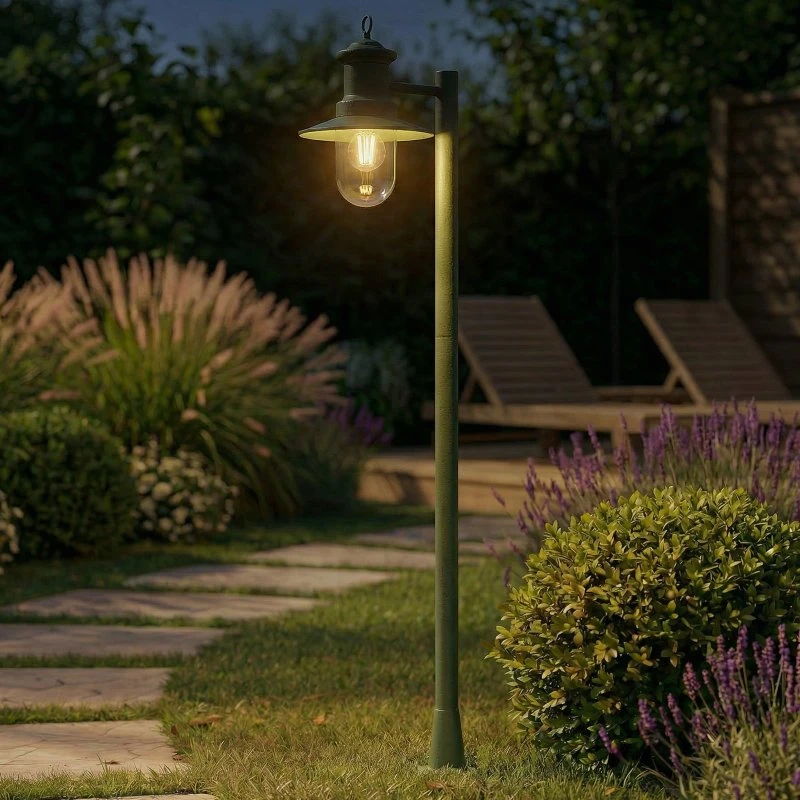 Lindby Eloretta Tuinpadverlichting - Groen - 110 cm - Staal