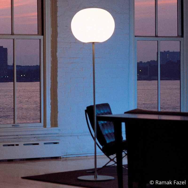 FLOS Glo-Ball F2 Vloerlamp Silver - Opaalglas