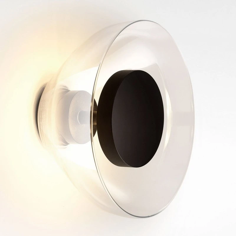 MARSET Aura LED wandlamp, Ø 18 cm, transparant glas