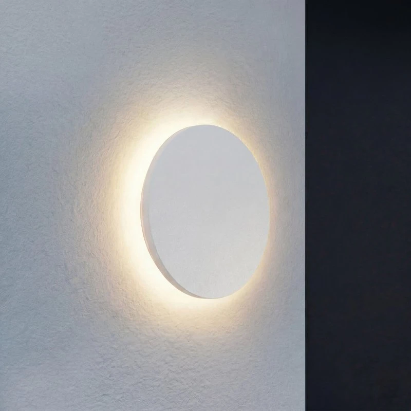 Lindby Selinel LED Buiten Wandlamp, Wit, Ø 23 cm