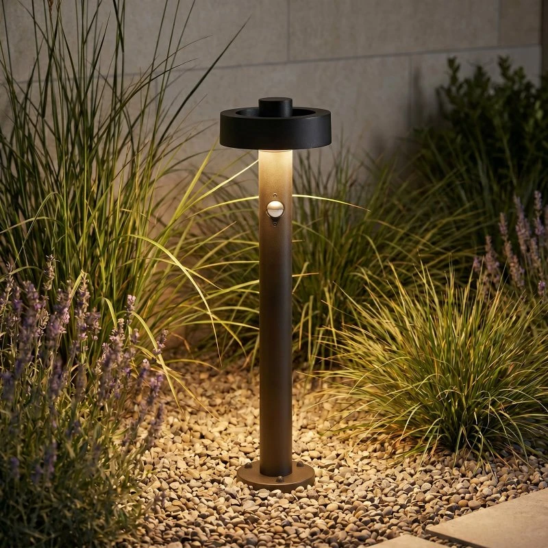 Lucande LED tuinpadverlichting Nirella, 60 cm, zwart, CCT, sensor