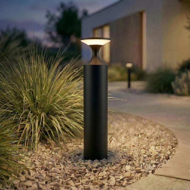 Lucande LED tuinpadverlichting Navor, 50 cm, Zwart, IP65