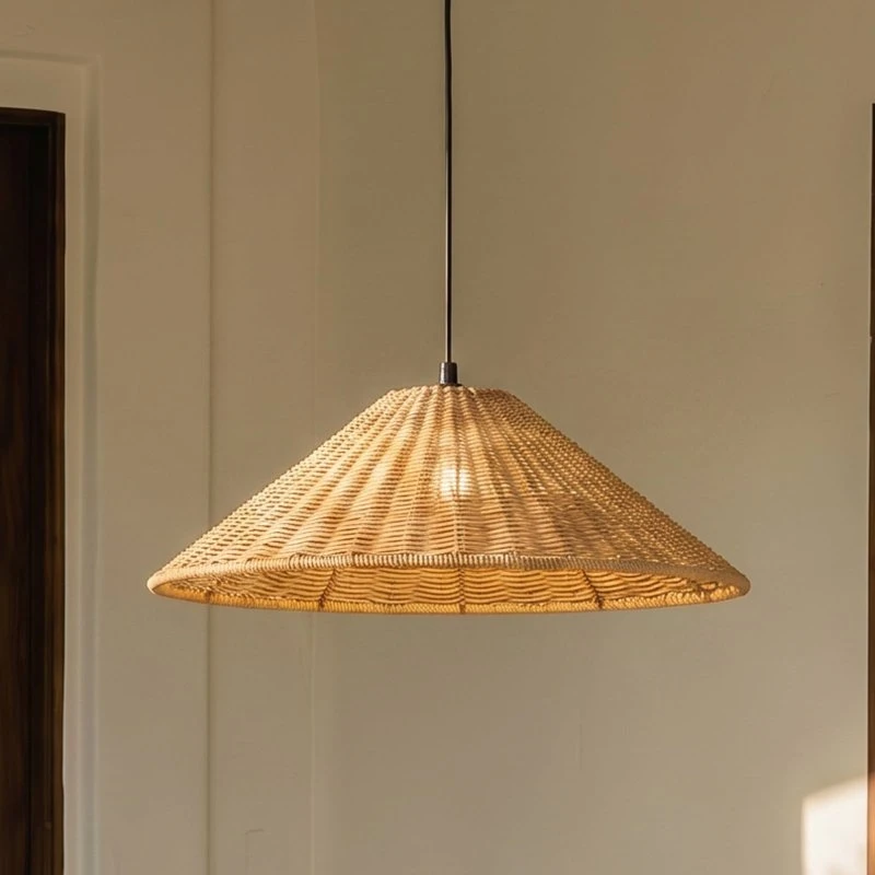 Lucande Taniola Buiten Hanglamp - Rotan - Ø 60 cm - IP44