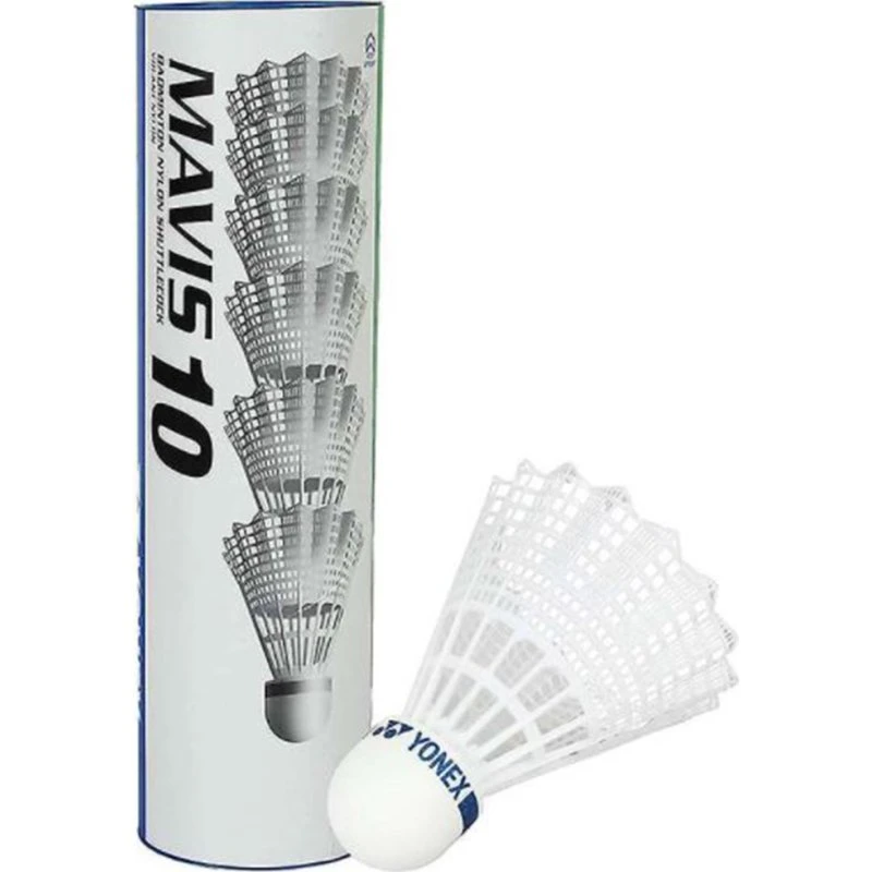 Yonex Mavis 10 Wit Nylon Shuttle, Koker van 12