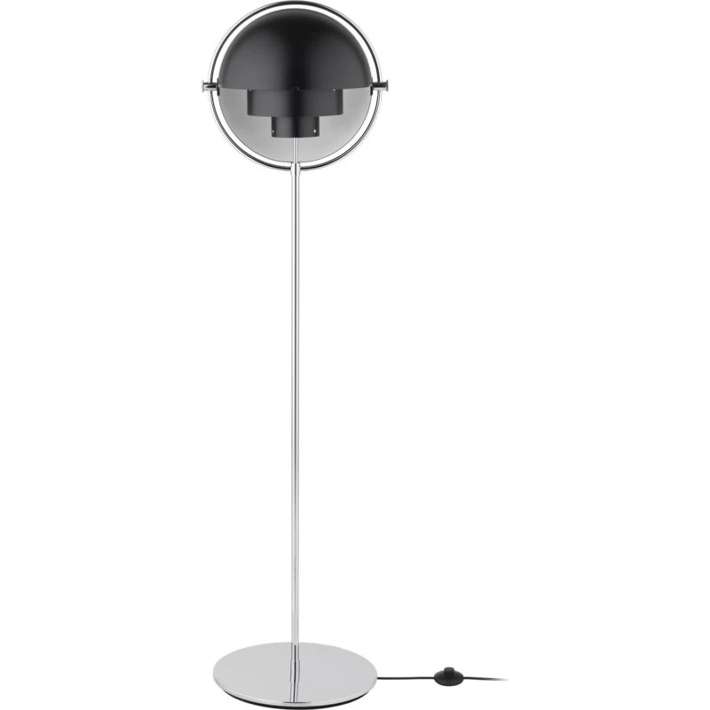 Gubi Multi-Lite Vloerlamp Lite - Chroom/Antraciet - 148 cm