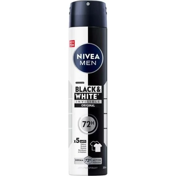 Nivea Men Black & White Invisible Deodorant Spray 200ml