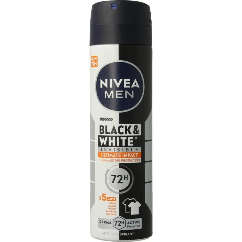 Nivea Men Black & White Invisible Ultimate Impact Deodorant Spray 150ml