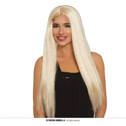 Breda Lange Rechte Blond Pruik – 1 Stuk