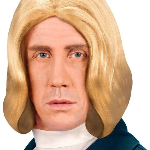 Amadeus Blond Pruik, Lichtblond, In Doos