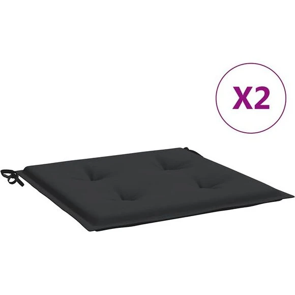 VidaXL Tuinstoelkussens 2 st 50x50x4 cm zwart oxford stof