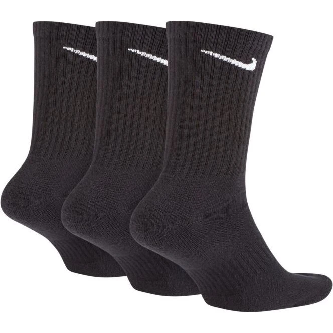 Nike Everyday Cushioned Crew Sokken 3-pack, Zwart/Wit, Mt. 34-38