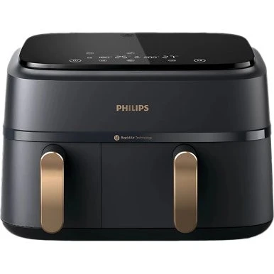 Philips NA352/00 3000 Series Dual Basket Airfryer, 9L - Zwart