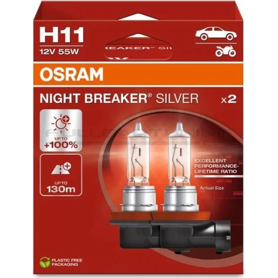 Osram Night Breaker Silver H11 Halogeenlampen 12V/55W Set van 2