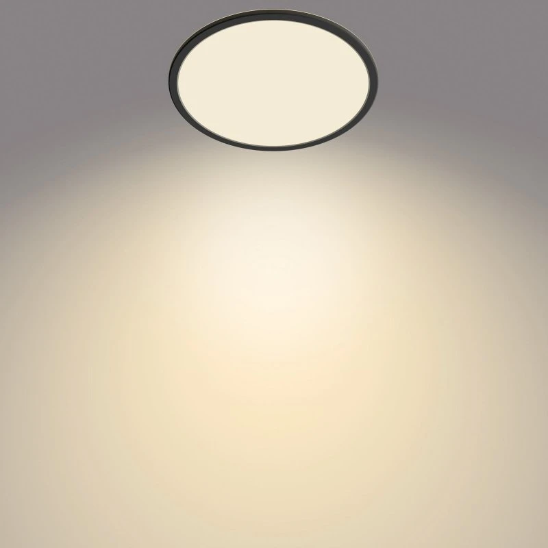 Philips SuperSlim LED Plafondlamp Zwart, Ø 29,5 cm, IP44