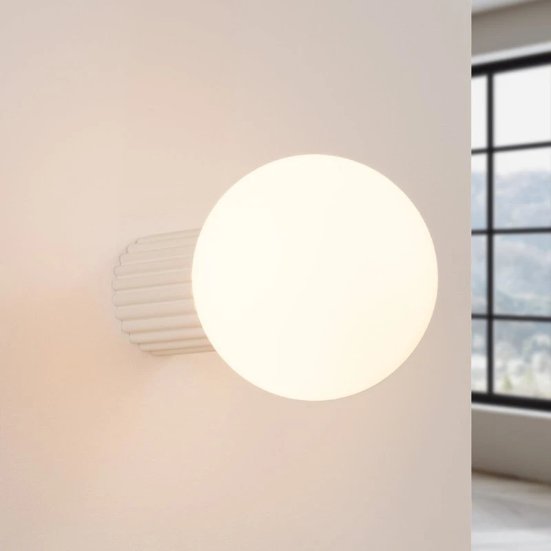 SOLLUX LIGHTING wandlamp ORBI, beige, Ø 12 cm, IP44, G9