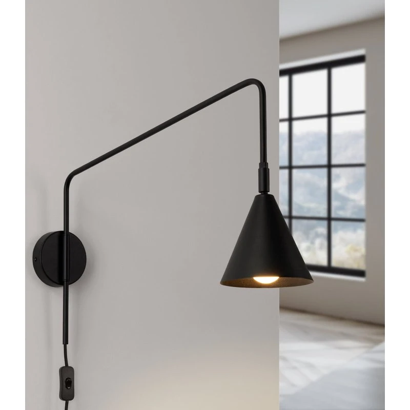 SOLLUX LIGHTING LYS Wandlamp, Zwart, Ø 14 cm, E14