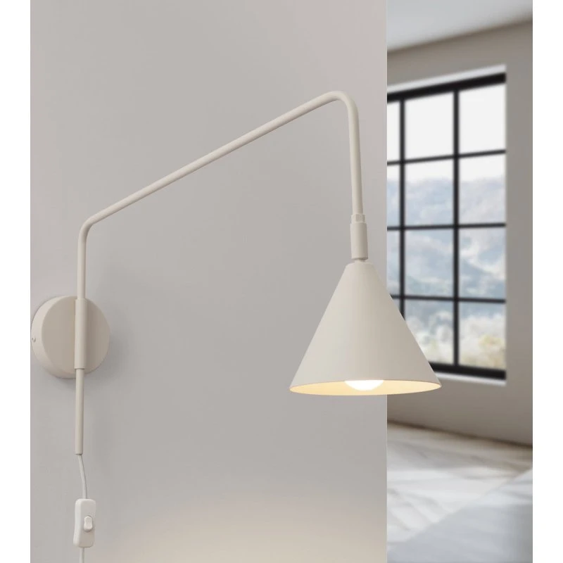 SOLLUX LIGHTING LYS Wandlamp, Beige, Metaal, Ø 14 cm, E14
