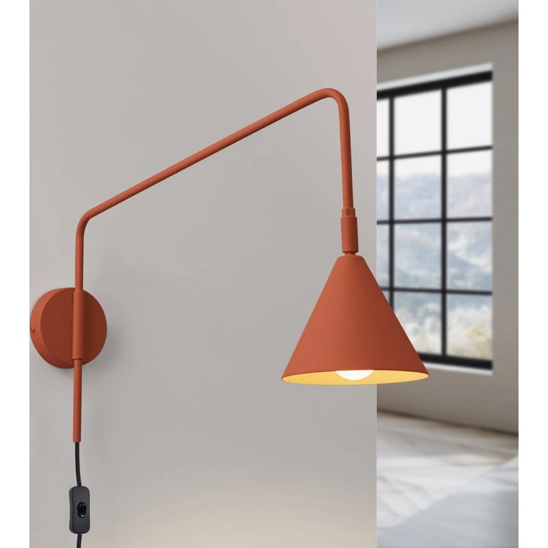 SOLLUX LIGHTING wandlamp LYS, oker, Ø 14 cm, metaal, E14