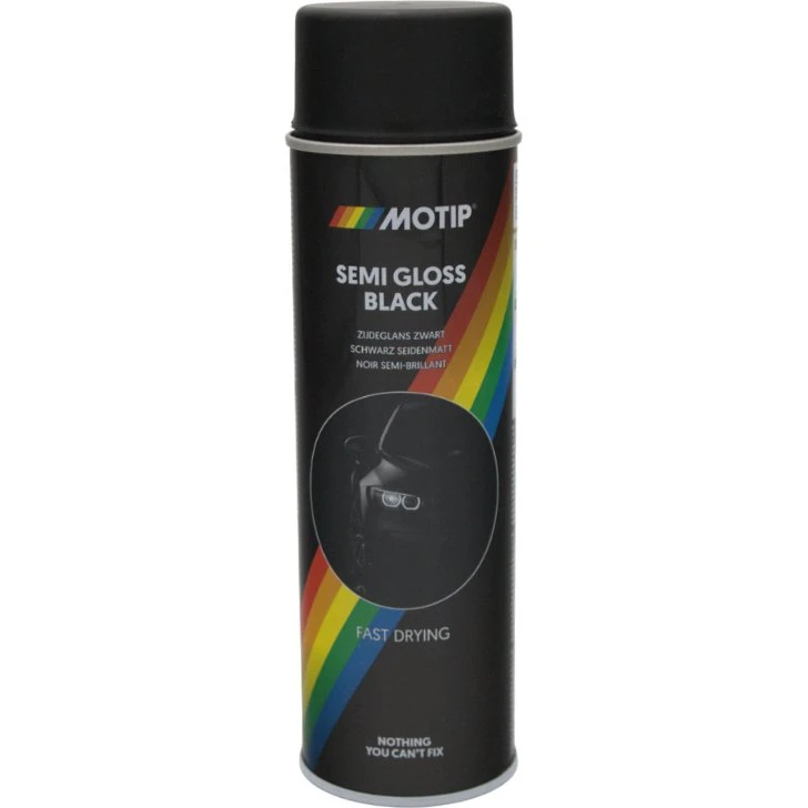 MoTip Zijdeglans Zwart Spuitbus 500ml (RAL 9005)