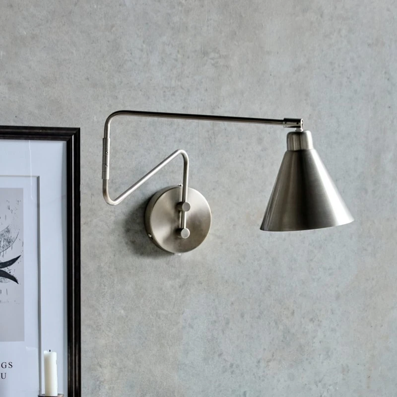 House Doctor Game Wandlamp - Geborsteld Zilver - 76 cm