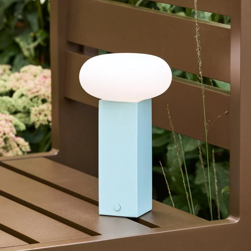 Hübsch LED tafellamp LOW blauw - Dimbaar & Accu - 20 cm
