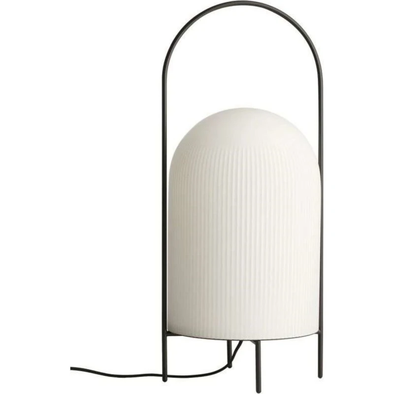 Woud Ghost Vloerlamp - Opaalglas & Zwart Metaal