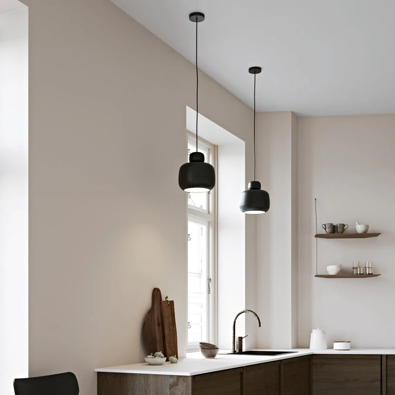 Woud Stone hanglamp Large - Zwart - Ø 24 cm