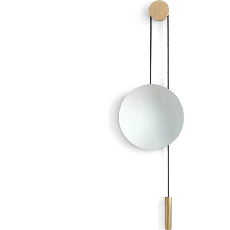 New Works Rise and Shine spiegel, messing & eiken, Ø 45 cm