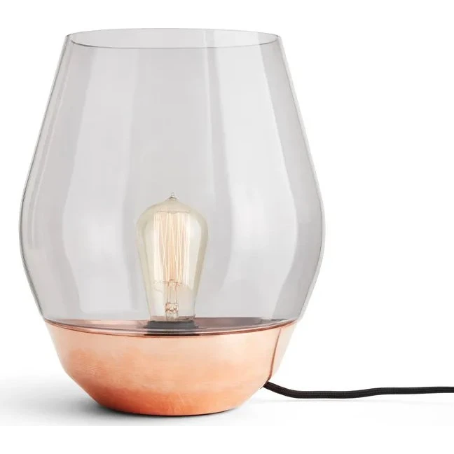 New Works Bowl Tafellamp - Raw Koper & Rookglas