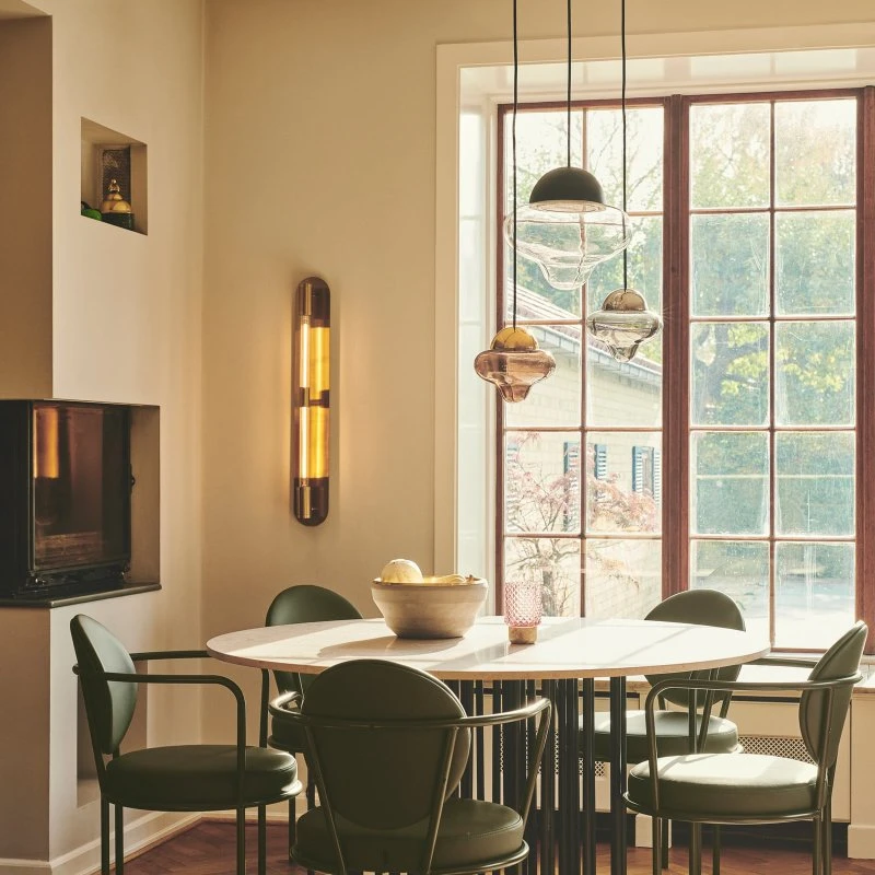 DESIGN BY US Nutty XL Hanglamp - Helder/Zwart - Mondgeblazen Glas