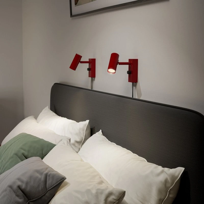 Belid Cato Wandlamp - Robijnrood/Mat Zwart