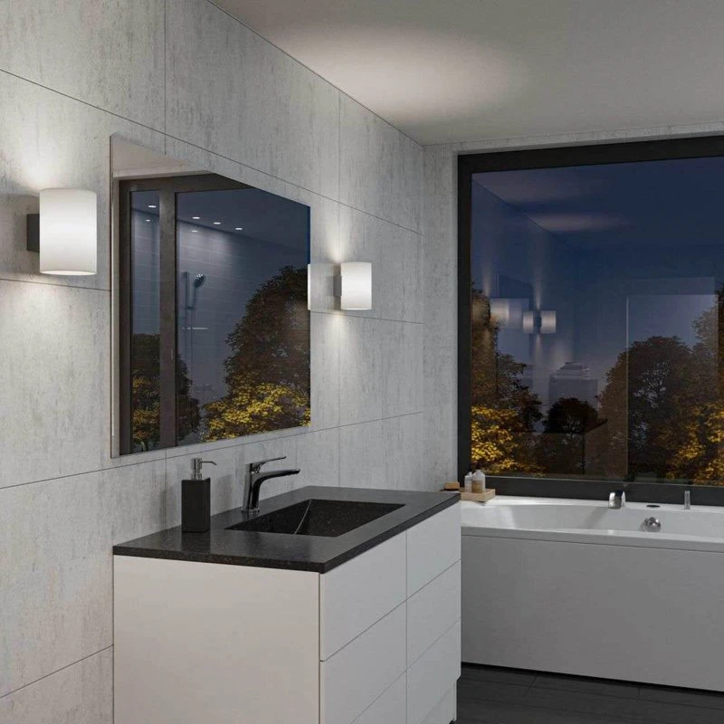 Herstal Evoke Wandlamp IP44 Large - Antraciet/Opaal