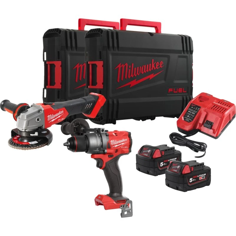 Milwaukee M18 FPP2E3-502X Combiset 18V + 2x 5Ah + Lader