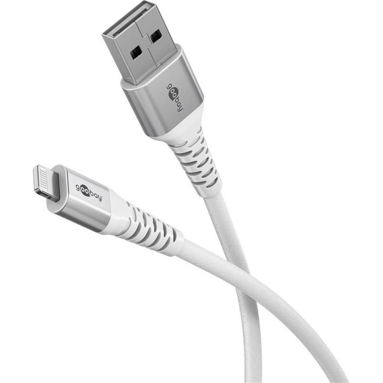 Goobay Lightning USB-A Supersoft Kabel, 0,5 m, Wit