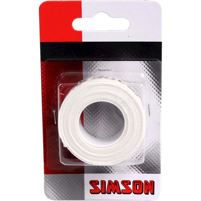 Simson Plakvelglint 15mm, 1,6 cm breed, wit katoen