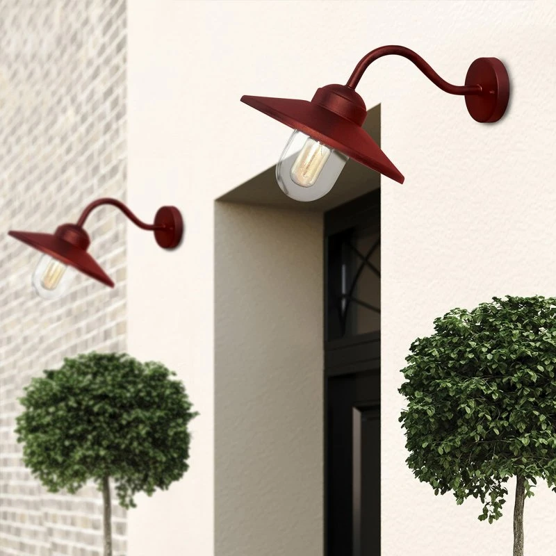 Elstead Lighting Klampenborg Buitenwandlamp - Oxide Red - IP44