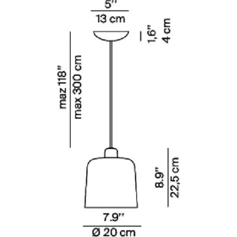 Luceplan Zile Hanglamp Ø20 Matt Brick Red
