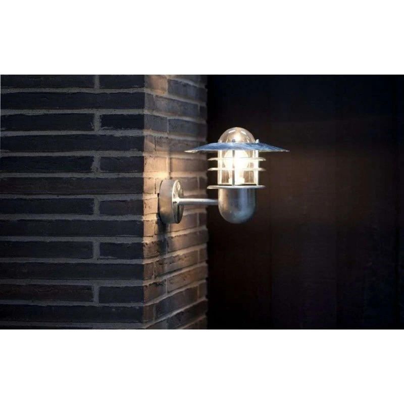 Nordlux Agger Wandlamp - Verzinkt Staal - IP44 - Zilver
